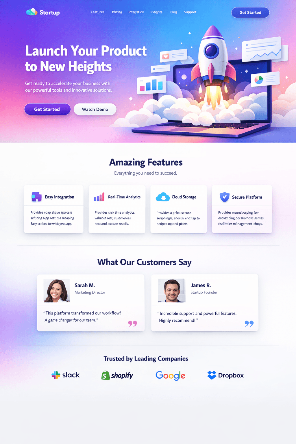 Startup Landing Pages